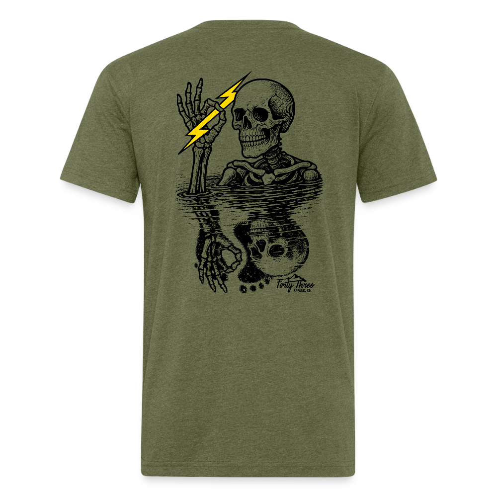 Feelin' Fine Skeleton - heather military green