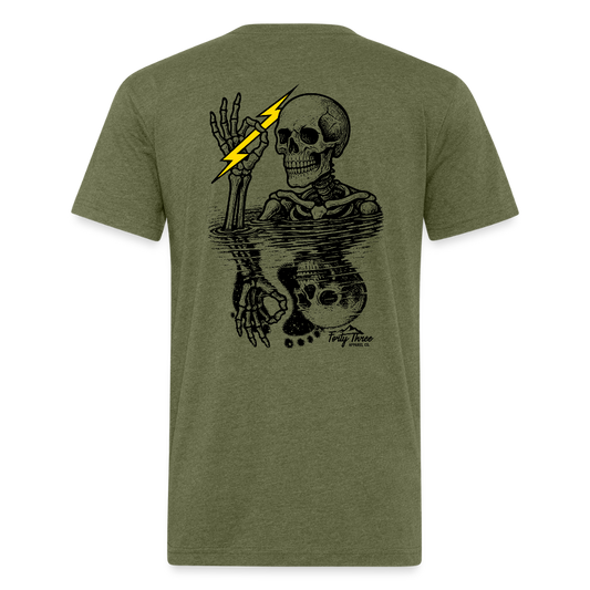 Feelin' Fine Skeleton - heather military green